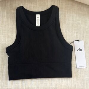 ALO Yoga Black Women's Seamless Delight High Neck Bra